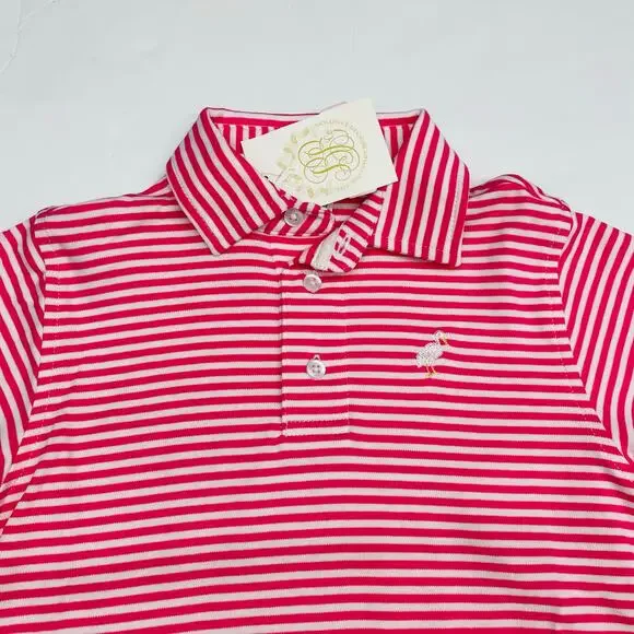 NWT TBBC Size 6 Prim & Proper Polo in Palm Springs Punch Pink Stripe - Picture 2 of 3